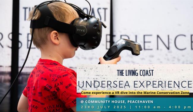 child experimenting with the Living Coast Undersea Experience