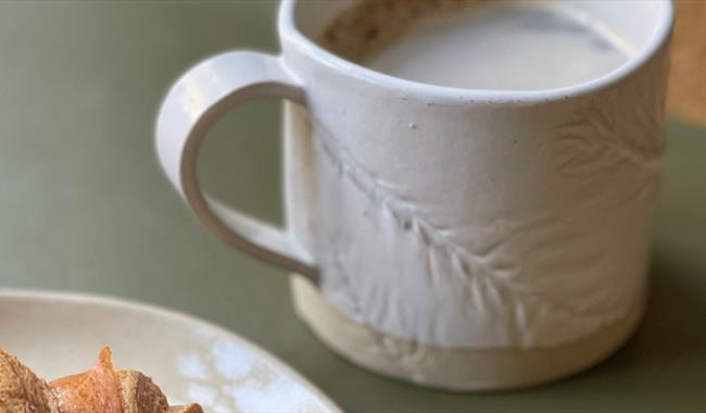 Handmade pottery breakfast set