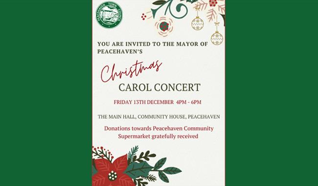 festive poster featuring details of concert