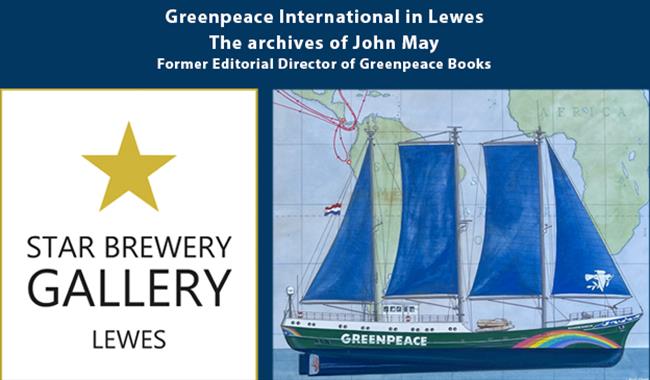 Greenpeace ship illustration and Gallery logo
