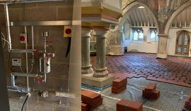 Interior Berwick Church - heating system