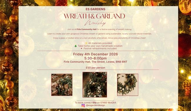 Details of event against a festive background
