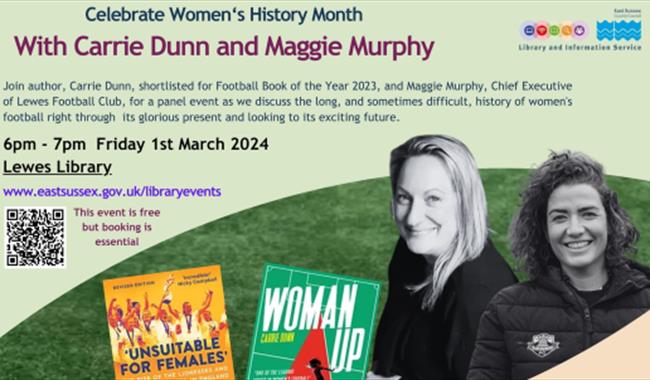 Poster to promote event featuring two authors and their books