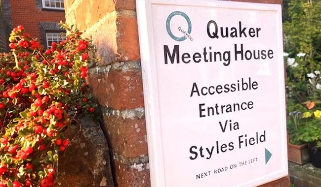 Sign showing entrance to Quaker Meeting House
