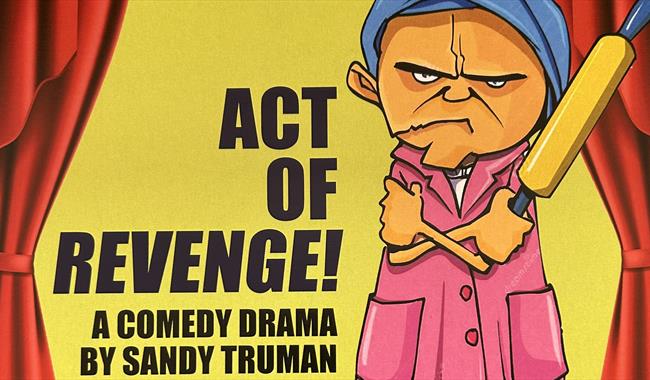 Grumpy cartoon figure with a rolling pin