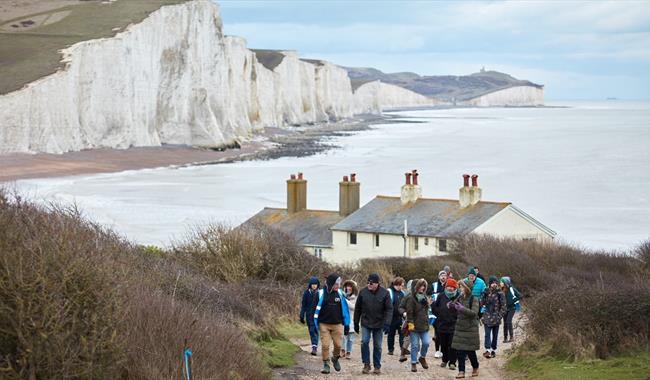 Walkers on the coast path