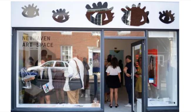 People visiting Newhaven Art Project in Newhaven