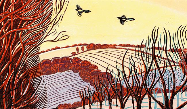 Print of Sussex countryside