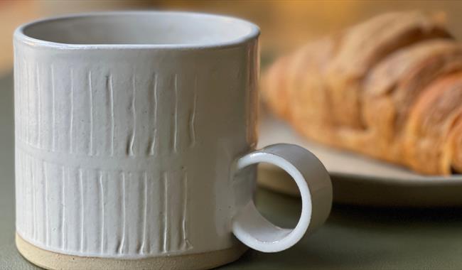 Handmade clay mug
