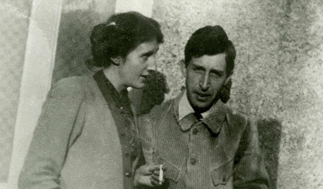 Black and white photo of Virginia and Leonard Woolf