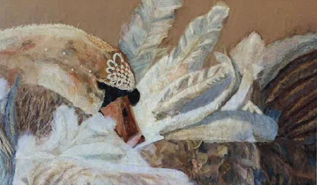 Image of swan embellished with embroidery