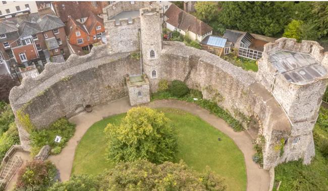 Lewes Castle from the air