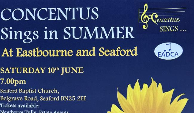 Poster for Concentus concert in Seaford