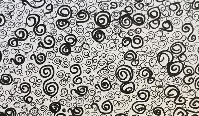 Abstract black/white artwork by Lewes-based artist Alison Briggs