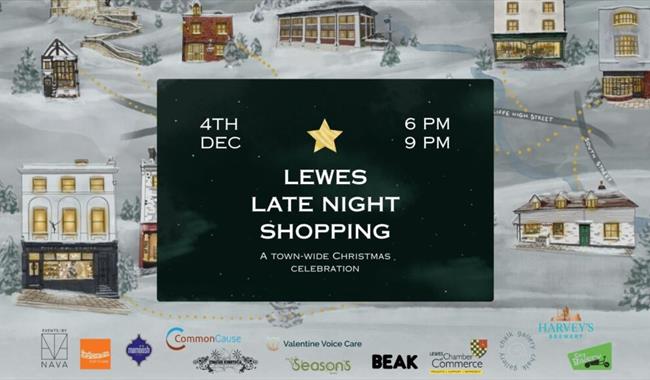 Map of Lewes town centre with details of event