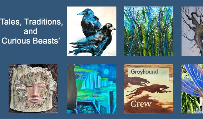 Selection of images from Tales Traditions and Curious Beasts exhibition
