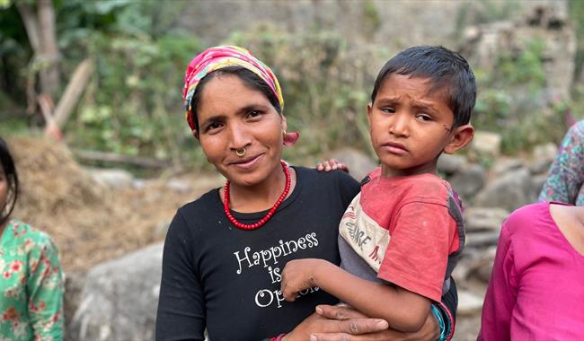 Nepalese mother and son