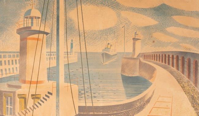 Ravilious image - Newhaven harbour