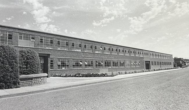 B/W image of industrial building