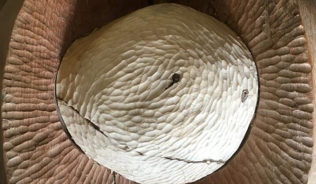 Round wooden sculpture