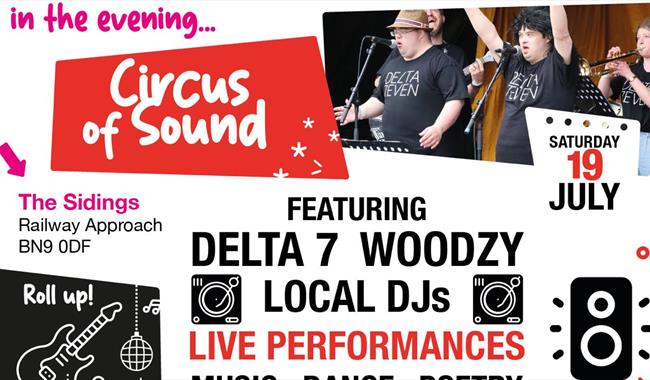 Poster featuring performers and details of event