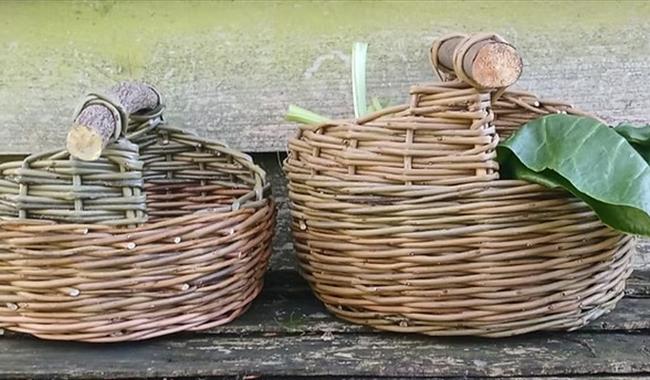Completed wicker baskets