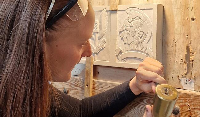 Stonecarving in progress