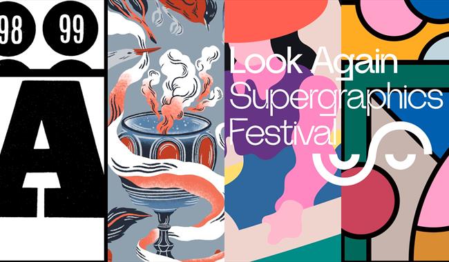 compilation image for Look Again supergraphics festival