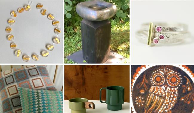 Sculpture, print, jewellery, ceramics + woven textiles