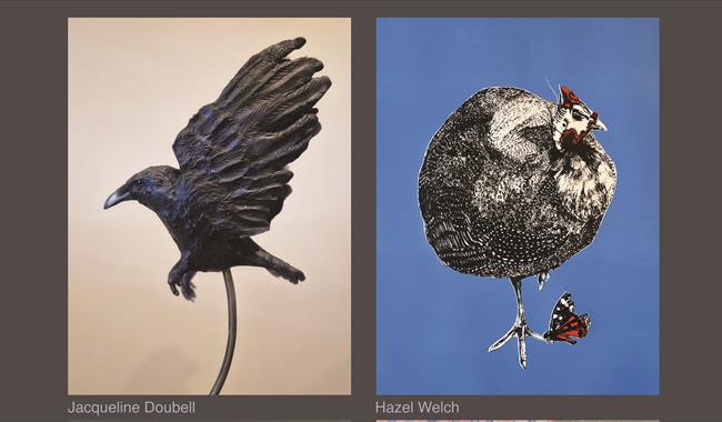 Artwork featuring sculpture and screen print