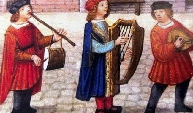 Illustration of 15th century minstrels