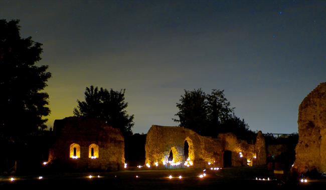 Lewes Priory by candlelight