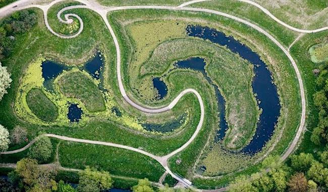 Heart of Reeds, Railway Land - photographed from above