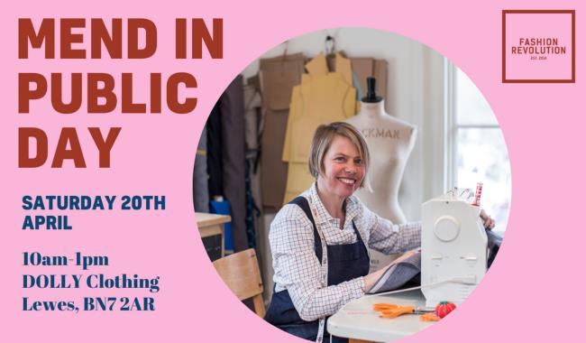 Diana from Dolly Clothing at her sewing machine