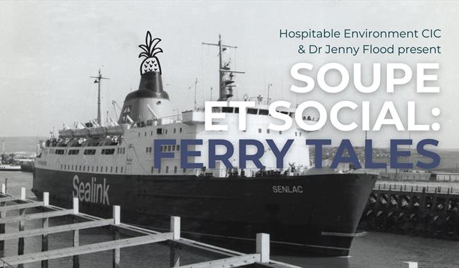 Black and white image of Sealink ferry