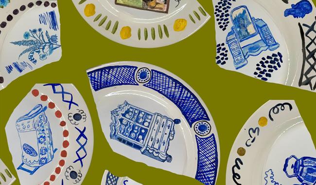 A display of cracked plates