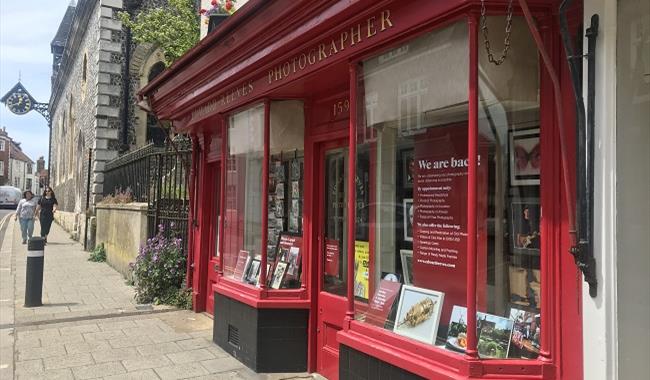 Reeves' shop front on a sunny day