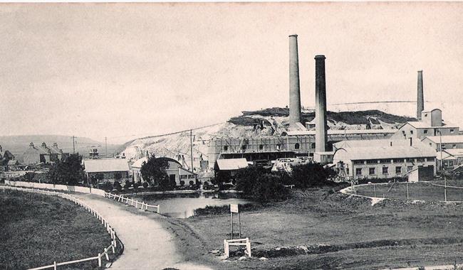 black & white view of industry by the Ouse river