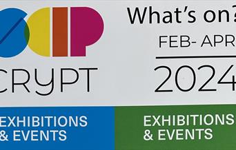 Poster for SCIP exhibitions at the Crypt in Seaford