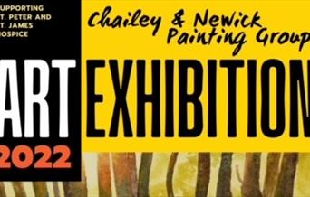 Poster detailing art exhibition at Chailey Village Hall