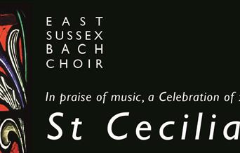 Stained glass window design promoting concert