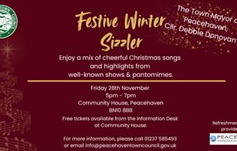 Poster with event details and Christmas images