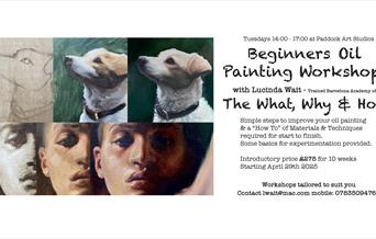 Step by step painting of a dog and a face