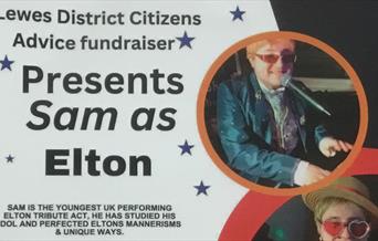 photo of performer and details of event