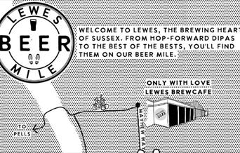 Section of Lewes Beer Mile map