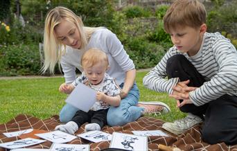 Family enjoying a quiet time at Lewes Castle