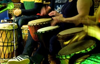 African drums being played