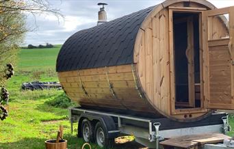 Wooden outdoor sauna