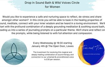 Details of Drop in Sound Bath and Wild Voices Circle