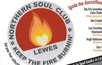 Round badge with flame - Keep the fire burnin'